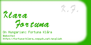 klara fortuna business card