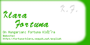 klara fortuna business card